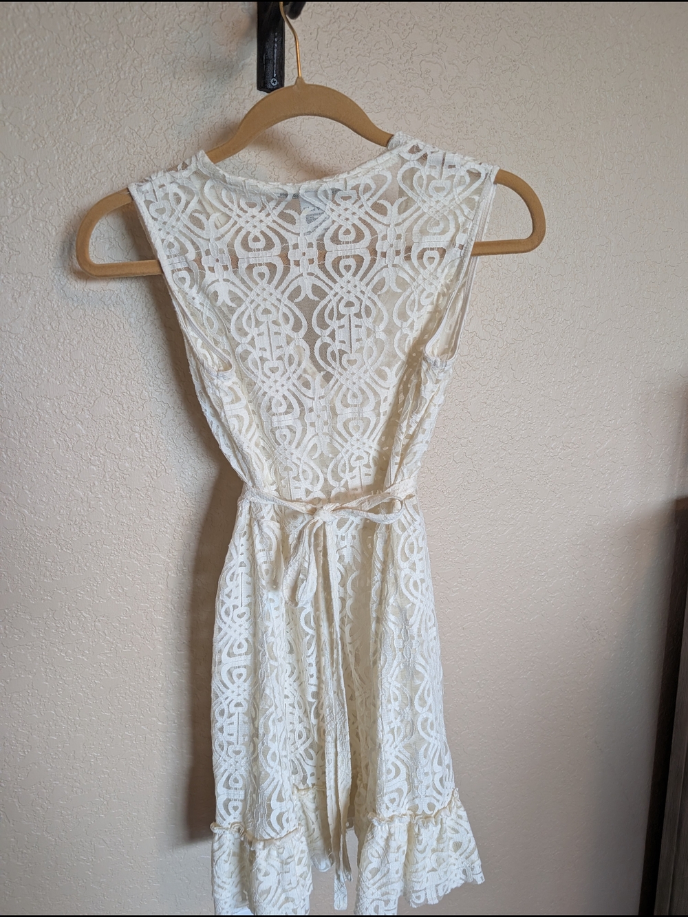 American Rag Cream Lace V-Neck Mini Dress - Picture 4 of 4